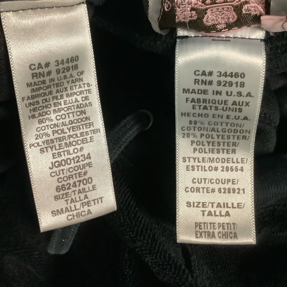Juicy Couture Terry Shorts 28 x 17 Zip Up Hoodie XSP/SP - Picture 13 of 14